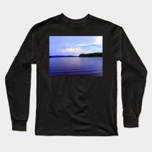 Lake Photography Art, Beautiful Blue Sky & Water Long Sleeve T-Shirt